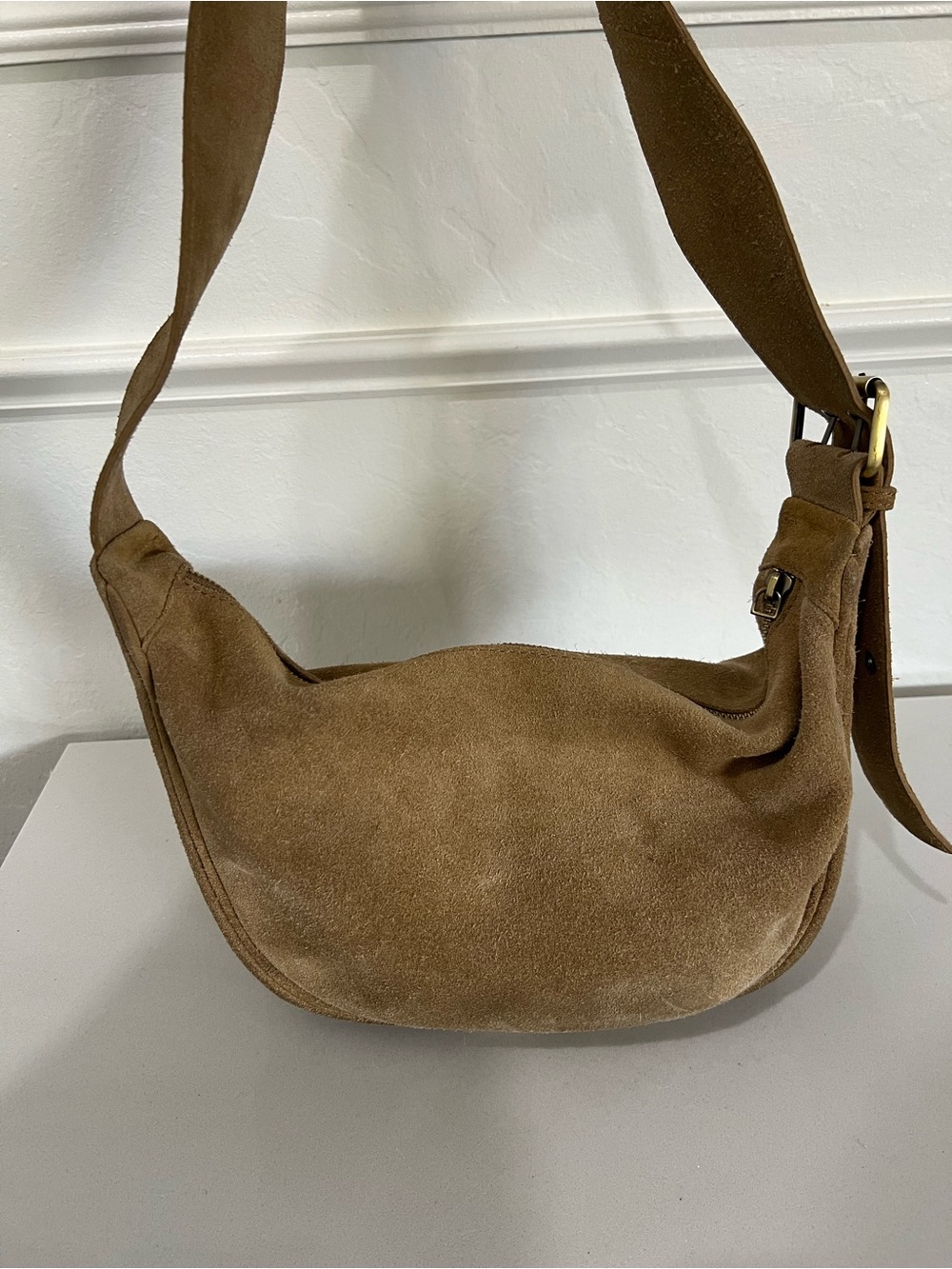 Suede Leather Moon bag Shoulder Bag - Picture 7 of 13